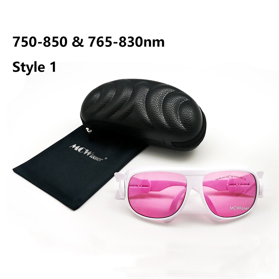Lunettes de protection laser MCWlaser 750-850 & 765-830nm Lunettes de protection typiques pour le type d'absorption 755nm 808nm EP-18