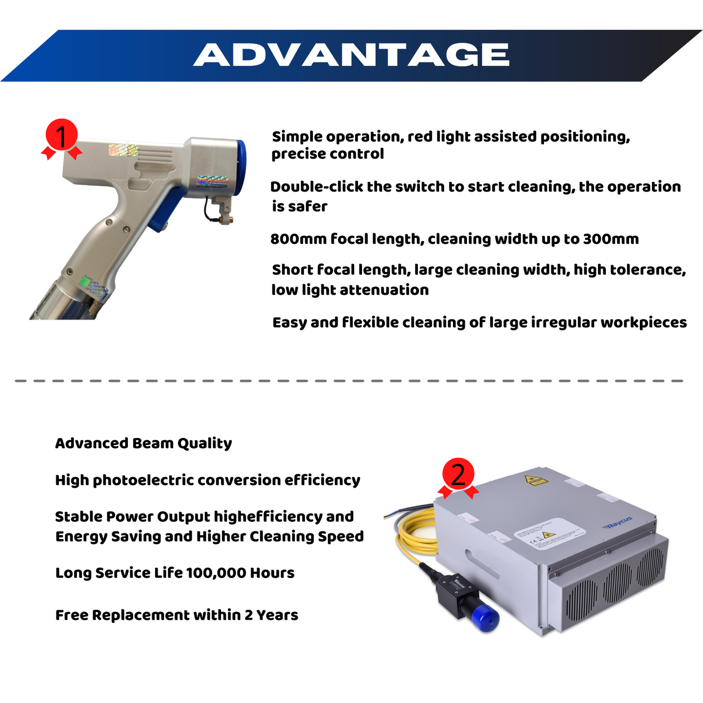 MCWlaser – nettoyeur Laser à Fiber 1500W/2000W, pour enlever la rouille des métaux, peinture, huile et nettoyage des revêtements