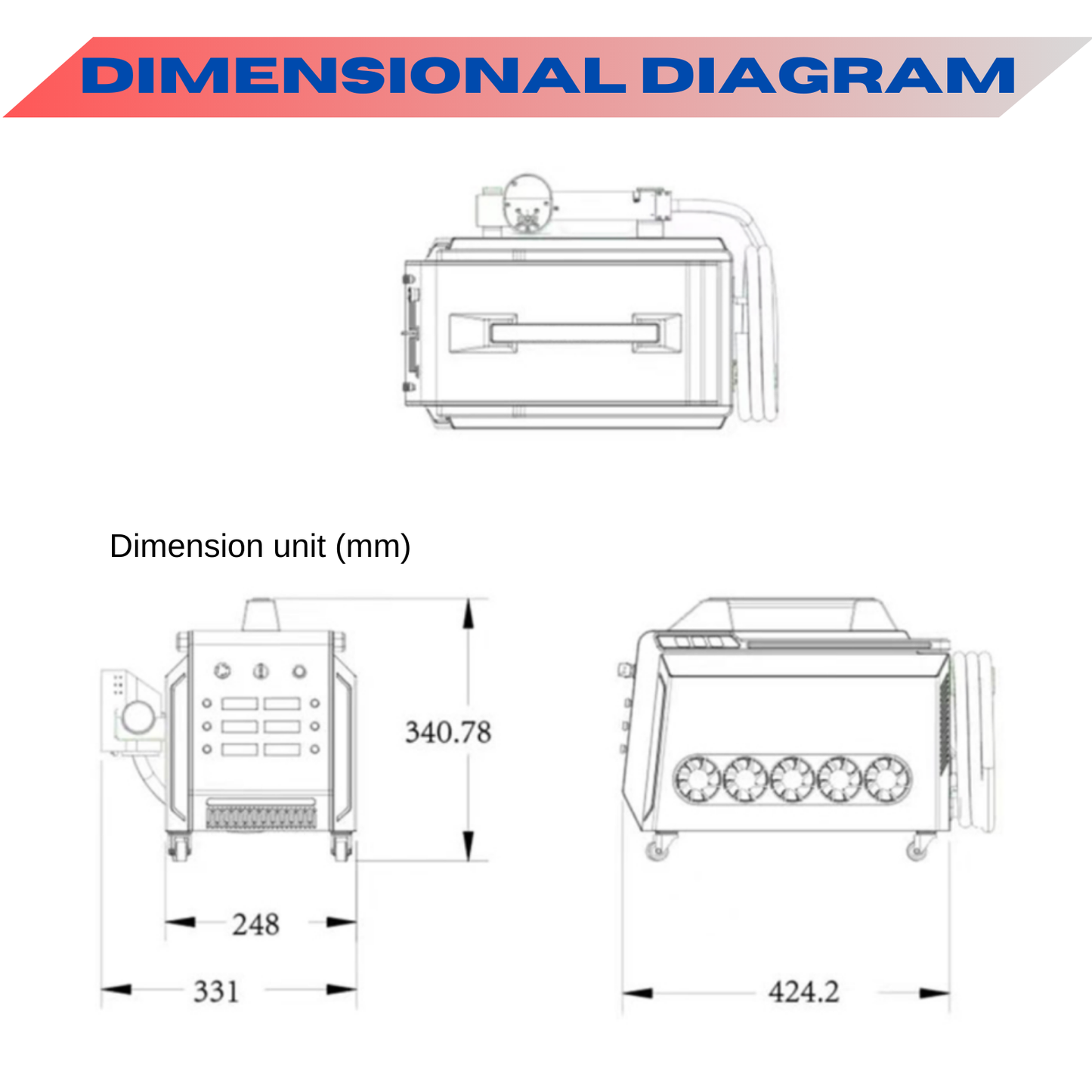 MCWlaser 200W Laser Rust Removal Machine Handheld Pulse Laser Cleaning Machine Trolley Type