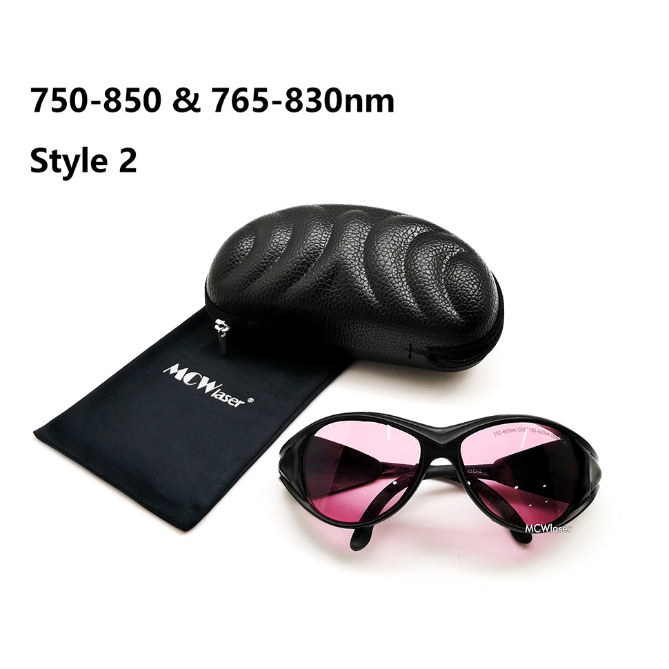Lunettes de protection laser MCWlaser 750-850 & 765-830nm Lunettes de protection typiques pour le type d'absorption 755nm 808nm EP-18