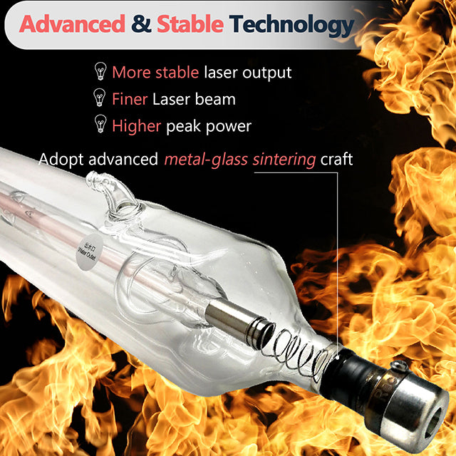 RECI W2 90W(Peak 100W) 1200mm CO2 Laser Tube + DY13 110V/220V Power Supply With LED Display