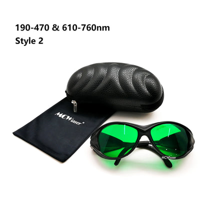 MCWlaser Laserschutzbrille 190–470 und 610–760 nm Sicherheitsschutzbrille EP-13