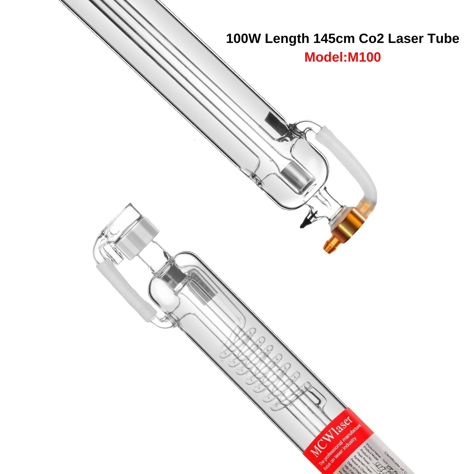 Tube laser CO2 MCWlaser 100 W (Peak130 W) 1450 mm + alimentation 100 W 110 V/220 V avec affichage LED 