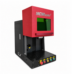 MCWlaser 30W/60W/80W/100W MOPA M7 Máquina de marcado con grabador láser de fibra tipo B cerrado con área de trabajo de 5,9 "X 5,9" y eje giratorio D69