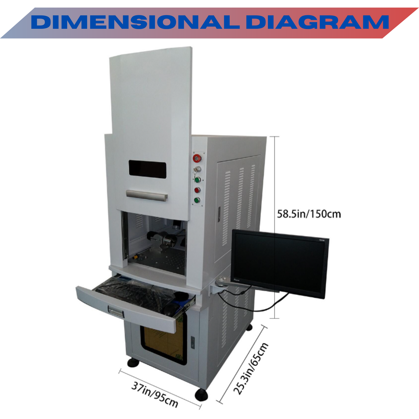 80W MOPA Laser Engraver Fiber Marking Machine Enclosed & Cabinet B Type