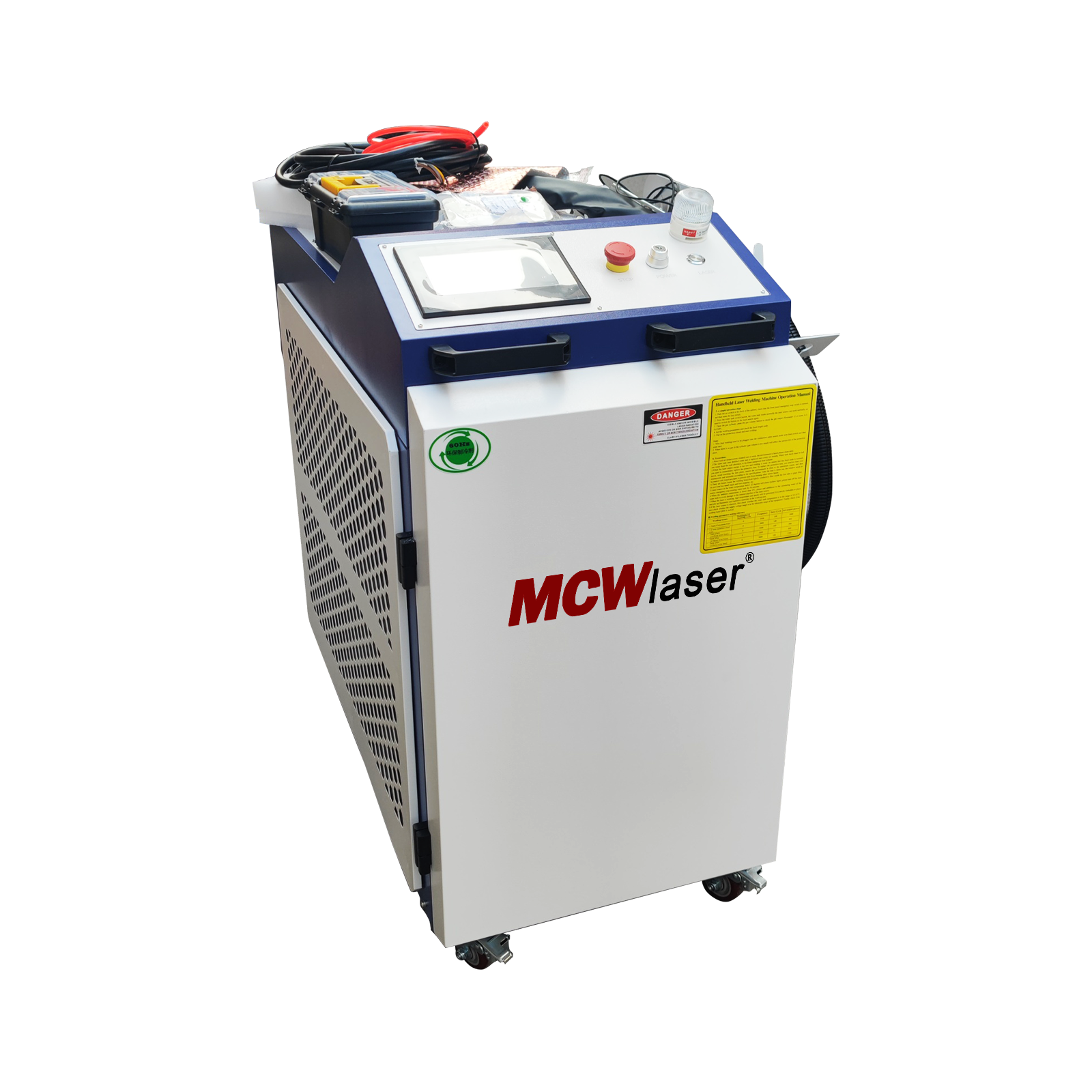MCWlaser 3000 W Handlaserschweißgerät, kontinuierliches 1080-nm-Faserlaserschweißgerät mit Kühlsystem für Metallschweißen, 380 V