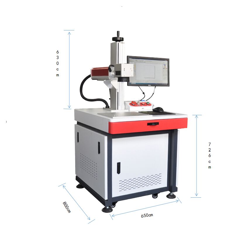 MCWlaser 20W 30W 50W Cabinet Desktop Type Raycus Fiber Laser Engraver Marking Machine With 8.7” X 8.7“ Working Area & D80 Rotary Axis