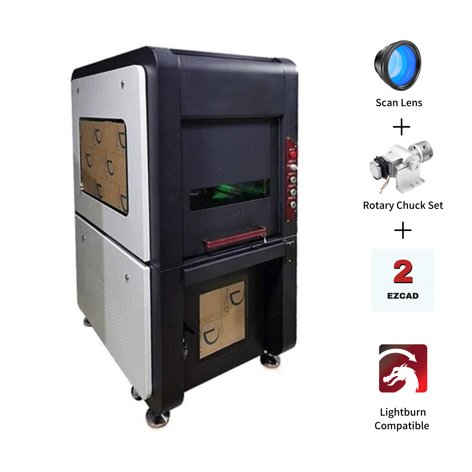 30W MOPA Laser Engraver Fiber Marking Machine Enclosed & Cabinet A Type