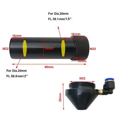 MCWlaser Laserkopf-Set für CO2-Lasergravur-Gravur-Schneidemaschine