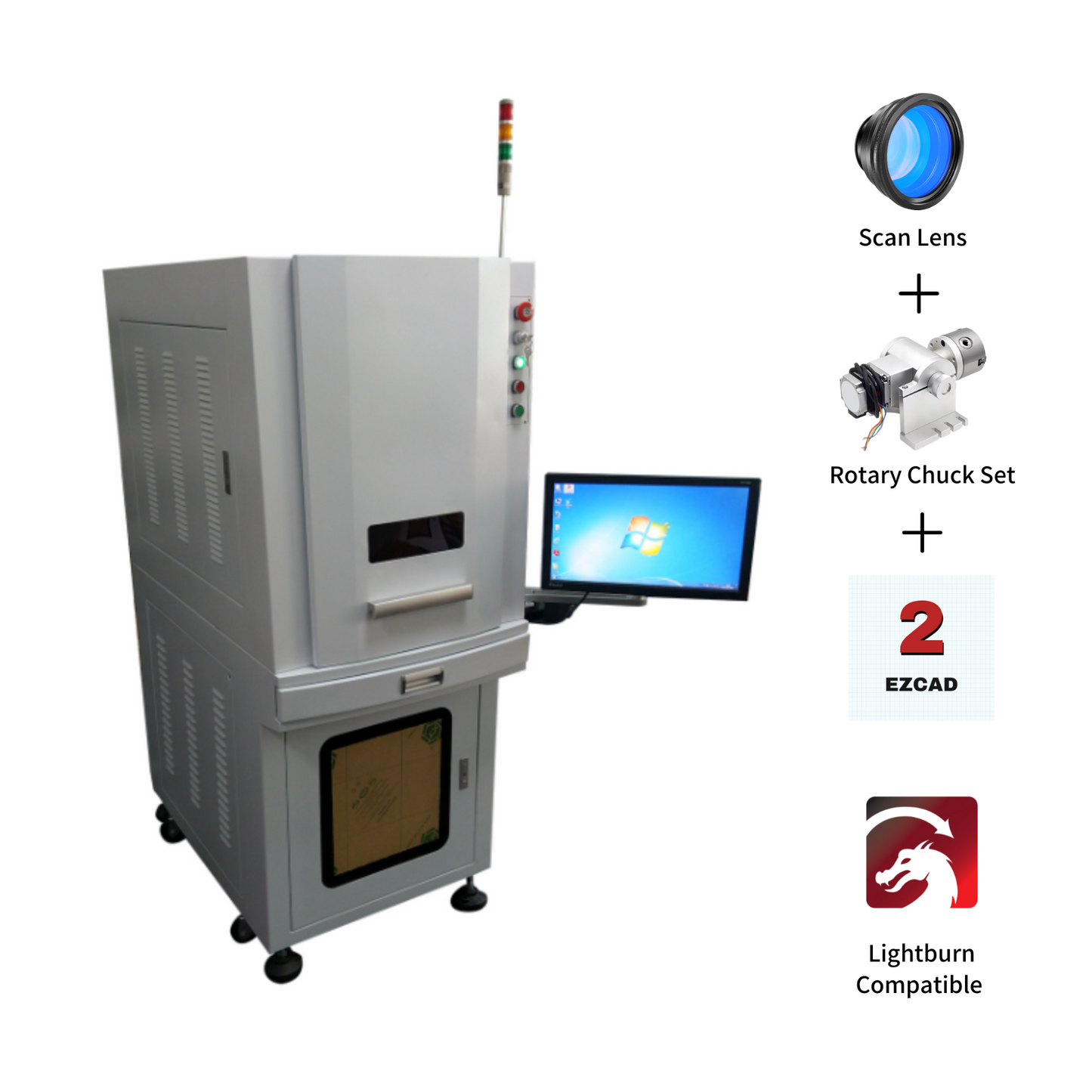 60-W-MOPA-Lasergravierer-Fasermarkierungsmaschine, geschlossen und Gehäuse Typ B
