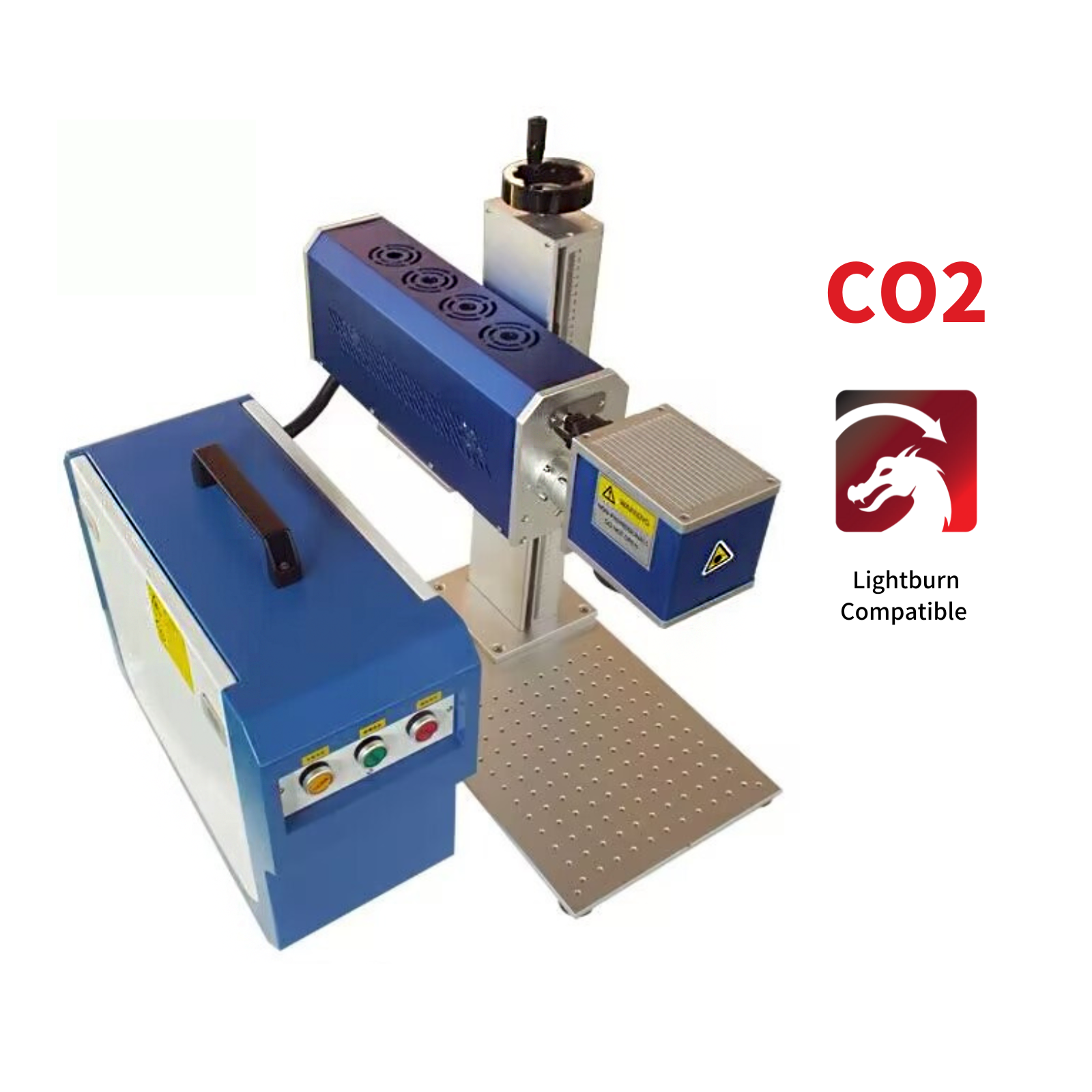 Machine de marquage de graveur laser CO2 de type divisé MCWlaser 30 W 40 W 50 W avec zone de travail de 8,7 "X 8,7" et rotatif D80 pour les matériaux non métalliques