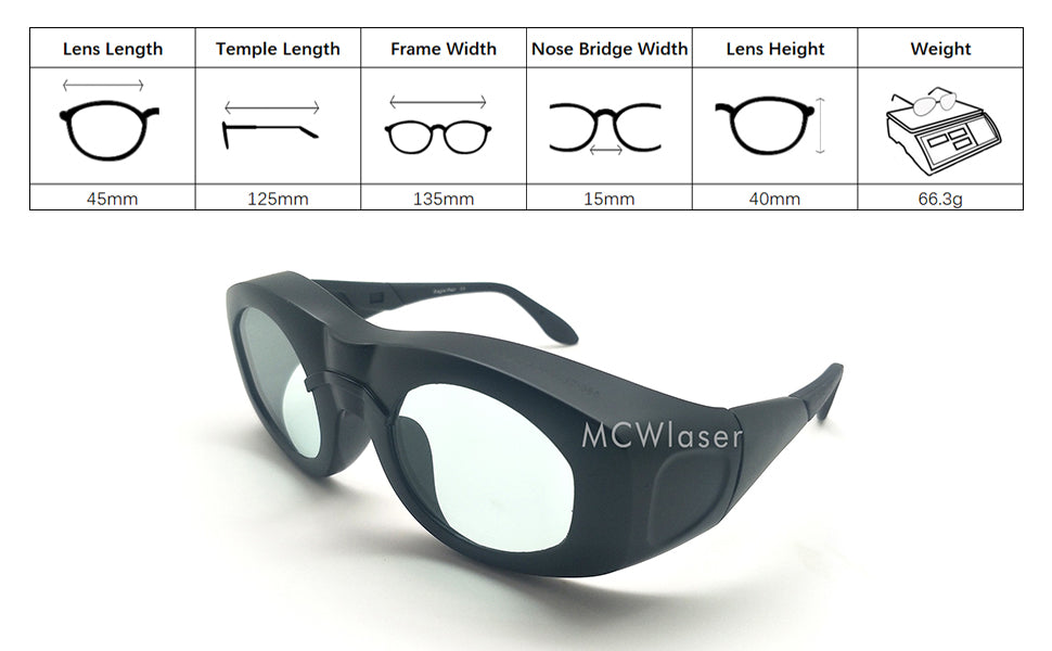 MCWlaser Laserbrille 980-2500 nm Sicherheitsschutzbrille EP-10