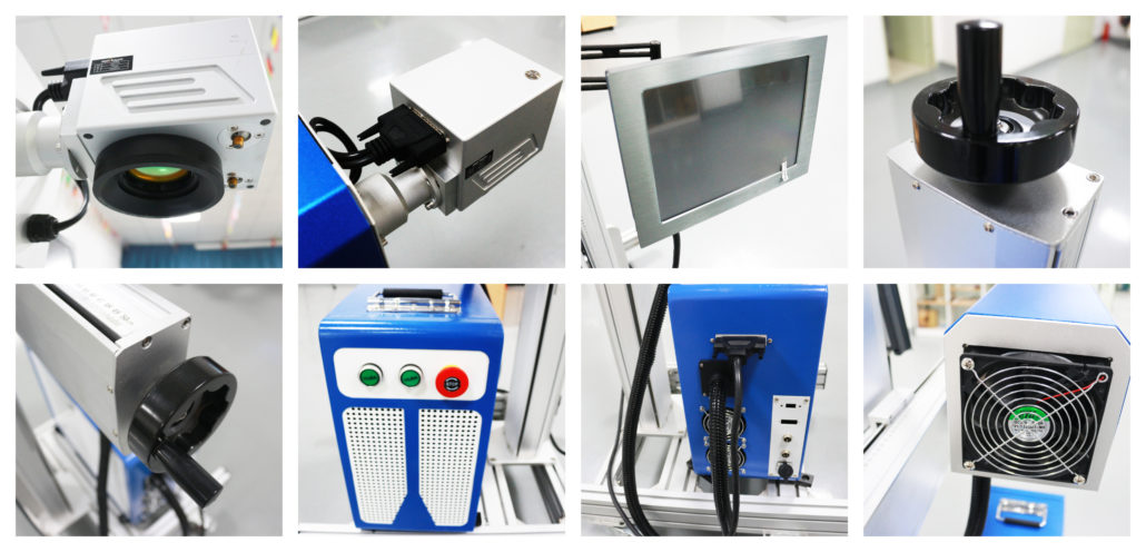 MCWlaser 20W/30W/50W Raycus Stand Type  Fiber Laser Engraver Marking Machine With 8.7” X 8.7“  Working Area