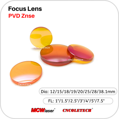 CNCOLETECH Laserlinse PVD Znse Fokuslinse für CO2-Laser 10600 nm 10,6 um Lasergravierer