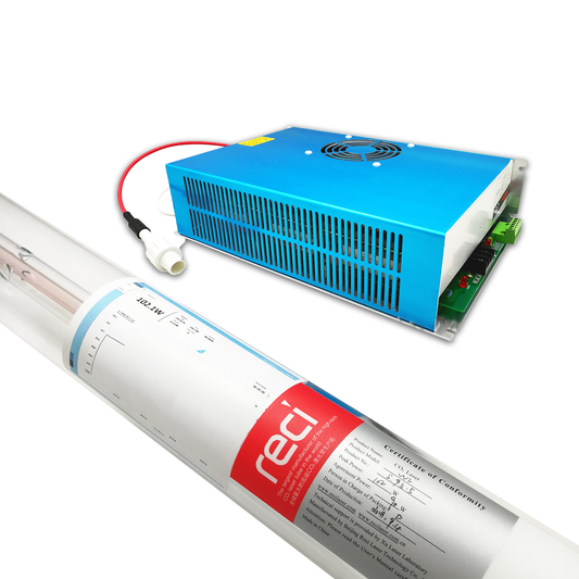 RECI W2 90W(Peak 100W) 1200mm CO2 Laser Tube + DY13 110V/220V Power Supply With LED Display