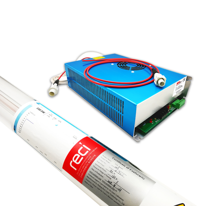 RECI CO2-Laserröhre W6 130 W (Spitze 150 W), 1650 mm Laserröhre + DY20 110 V/220 V Netzteil 
