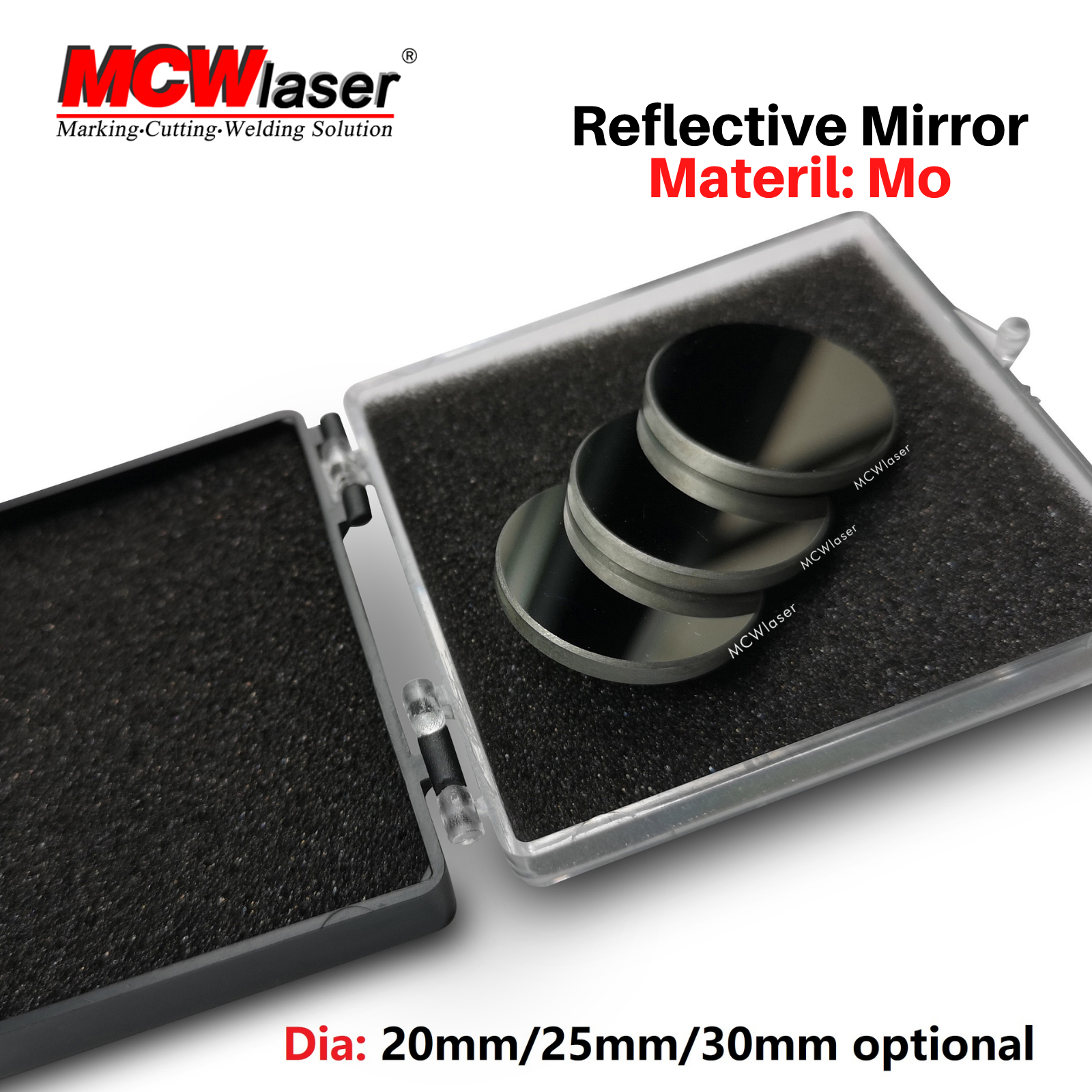 MCWlaser Mo Reflective Mirror 3PCS for CO2 Laser 10600nm 10.6um Laser Engraver