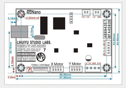 LIHUIYU M2 Hauptplatine für Co2-Laser-Controller, Gravierschneider