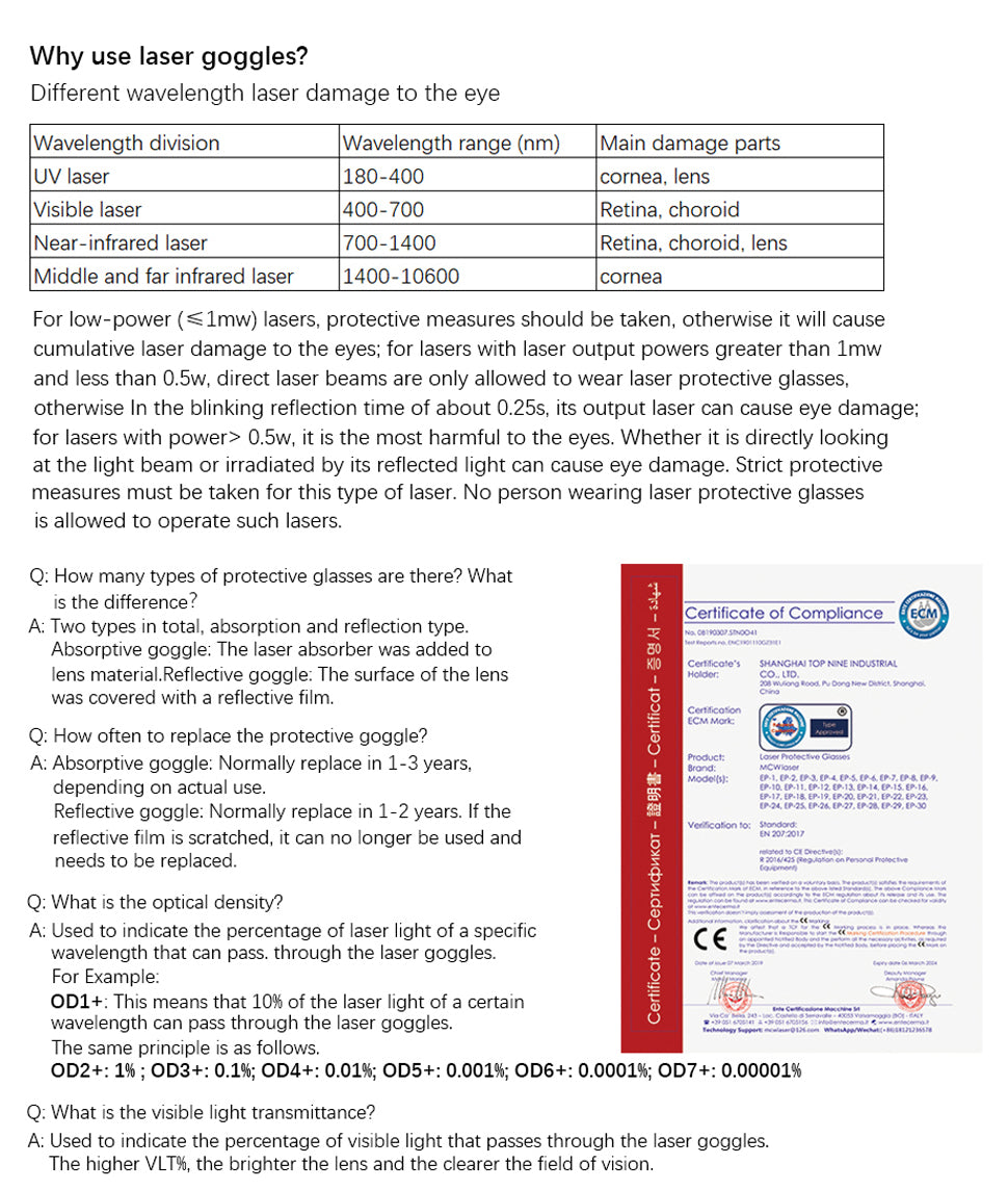 CO2-Laserbrille für 10600 nm Laserschutz-Schutzbrille EP-4