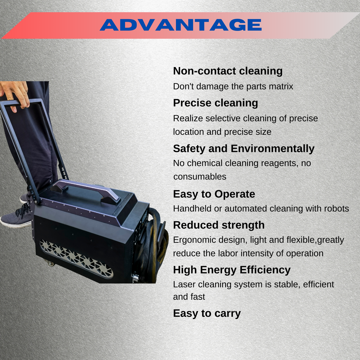 MCWlaser 200W Laser Rust Removal Machine Handheld Pulse Laser Cleaning Machine Trolley Type