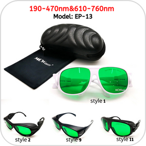 Lunettes de protection laser MCWlaser 190-470 &amp; 610-760nm EP-13