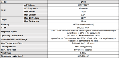 Tube Laser RECI CO2 W6 130W (crête 150W) Tube Laser 1650mm + alimentation DY20 110V/220V