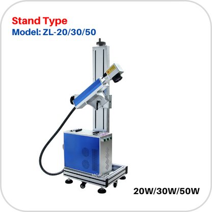 MCWlaser 20W/30W/50W Raycus Stand Type  Fiber Laser Engraver Marking Machine With 8.7” X 8.7“  Working Area