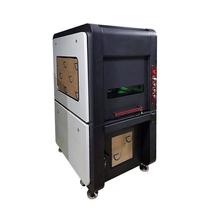 MOPA Fiber Laser Engraver 30W 60W 100W Enclosed & Cabinet Type with Rotary Axis for Metal Color Marking Gold Sliver Engraving Cutting