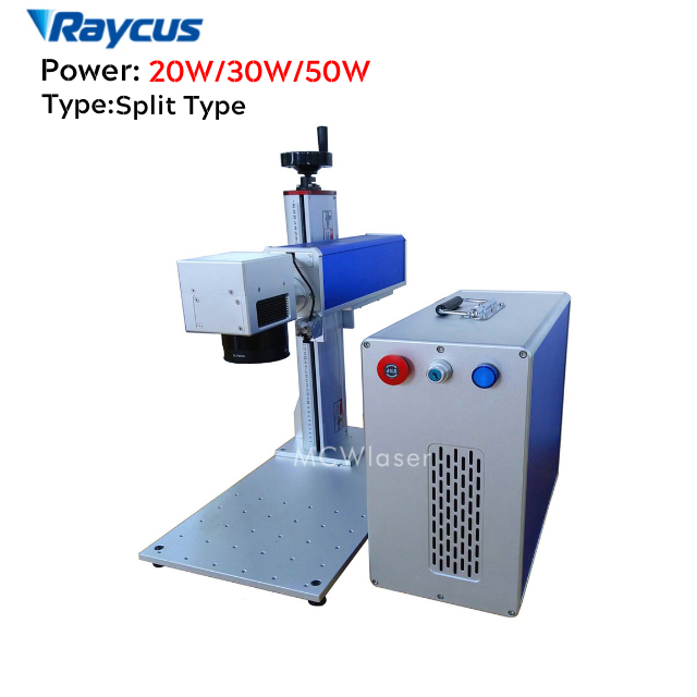 MCWlaser Split Type Raycus 20W 30W 50W Graveur laser à fibre Axe rotatif en option