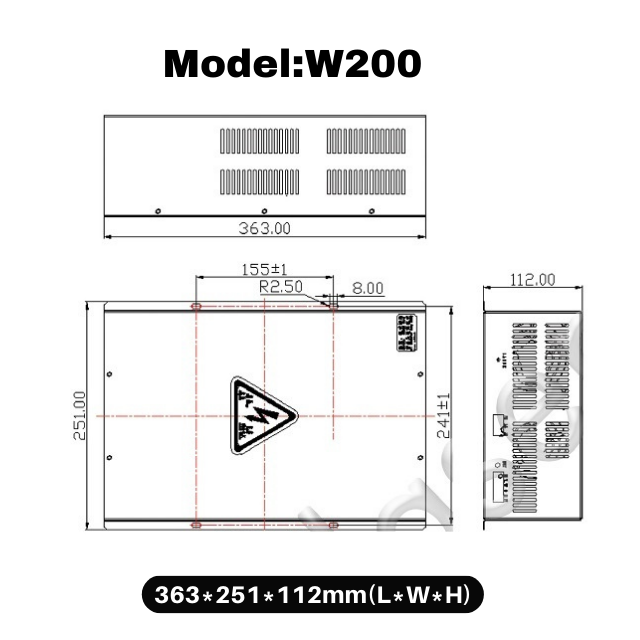 W120 W150 W200 CO2-Laser-Netzteil W-Serie für 100 W 130 W 150 W 180 W 200 W CO2-Laserröhre