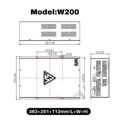 W120 W150 W200 CO2-Laser-Netzteil W-Serie für 100 W 130 W 150 W 180 W 200 W CO2-Laserröhre