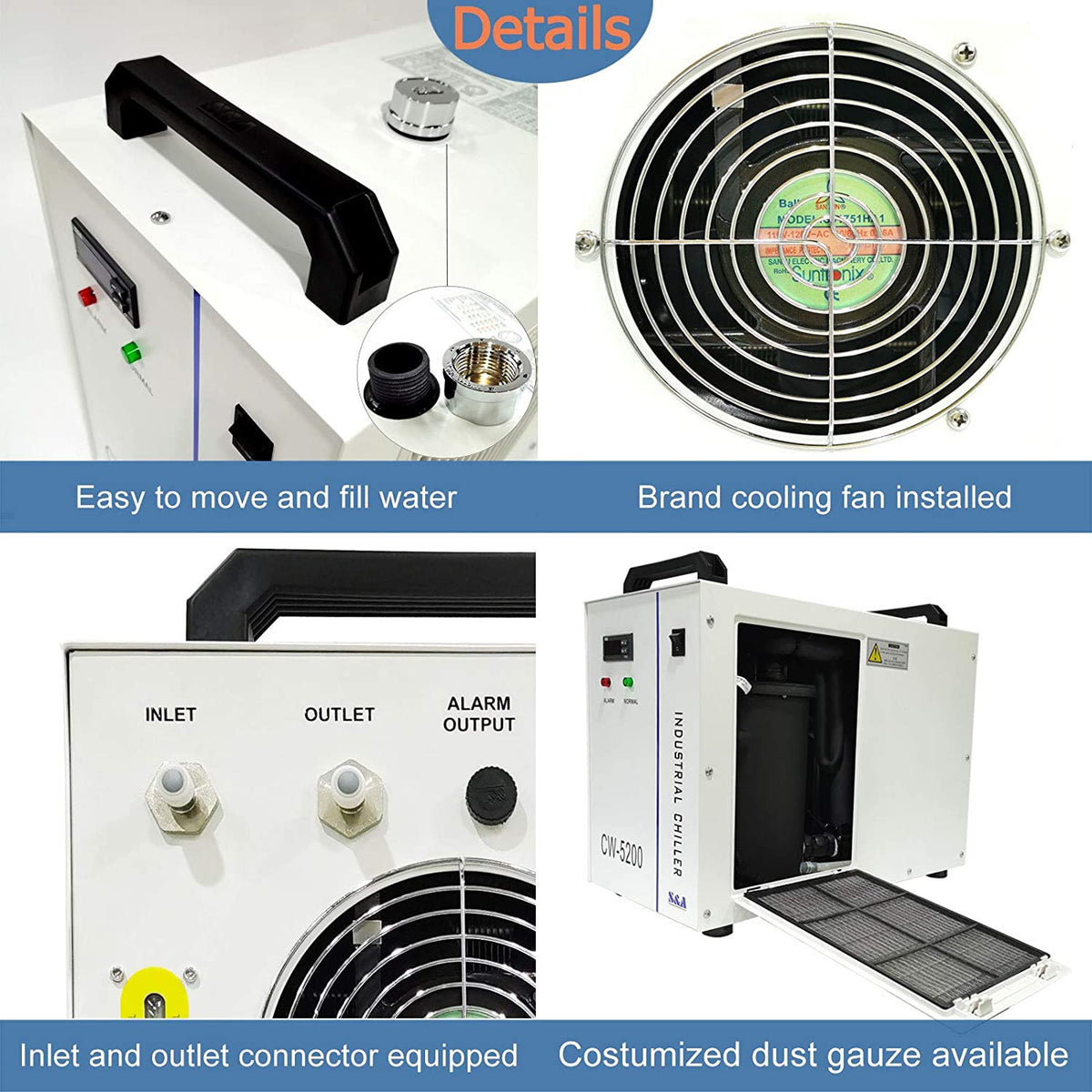 S&A CW-5200 Series Industrial Water Chiller – MCWlaser