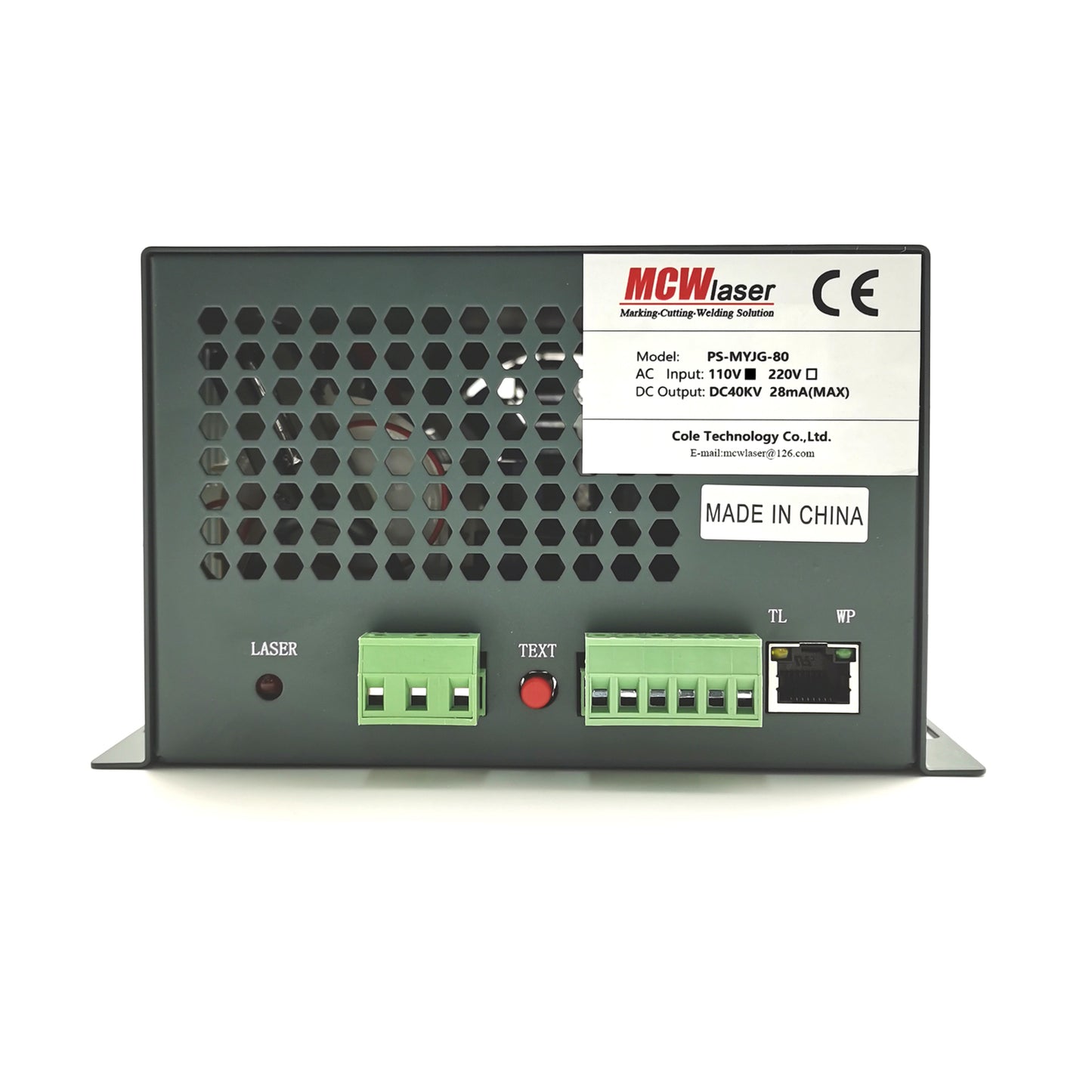 MYJG80 CO2 Laser Power Supply Including LED Display For 80W CO2 Laser Tube