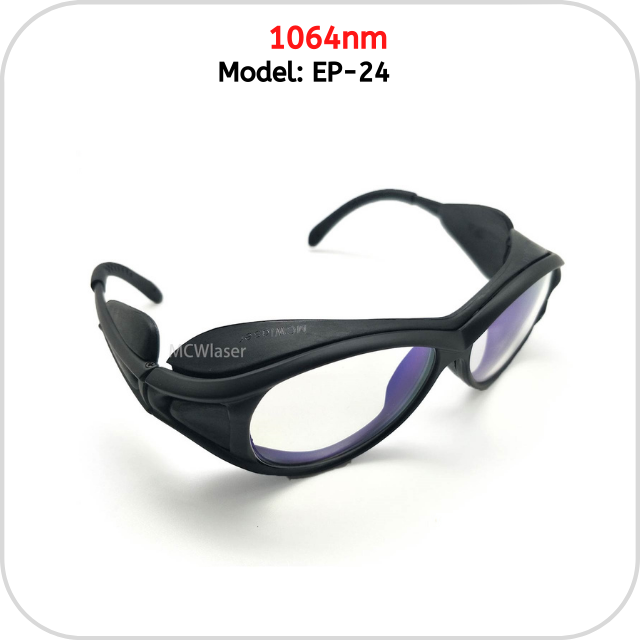 MCWlaser Sicherheitsschutzbrille Brille 1064 nm reflektierende Laserbrille für Faser-YAG-Laserreinigung/Markierung/Schweißen/Schneiden EP-24 