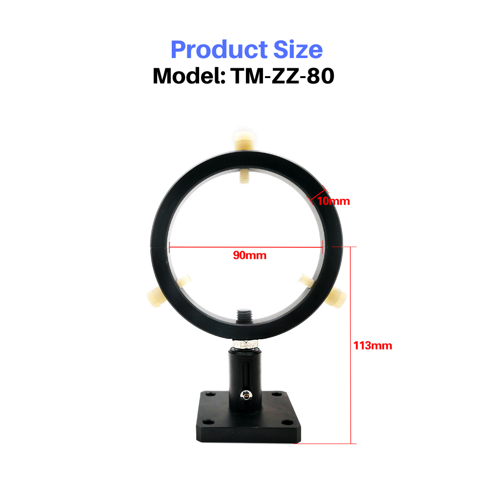CO2-Laserrohrhalterung, Typ A, Stützdurchmesser 60 mm, 80 mm CO2-Laserrohr
